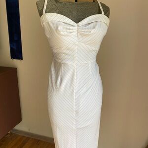 Stop Staring - Size Small - White Striped Dress